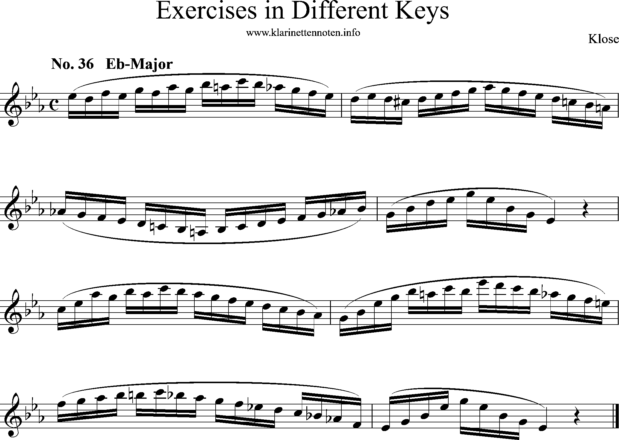 Exercises in Differewnt Keys, klose, No-36, Eb-Major